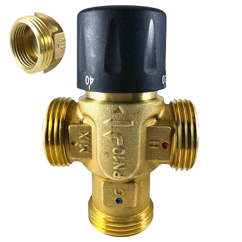 Термостатический смесительный клапан для систем отопления и ГВС STI  1" НР (3/4" ВР) 20-55°С - фото