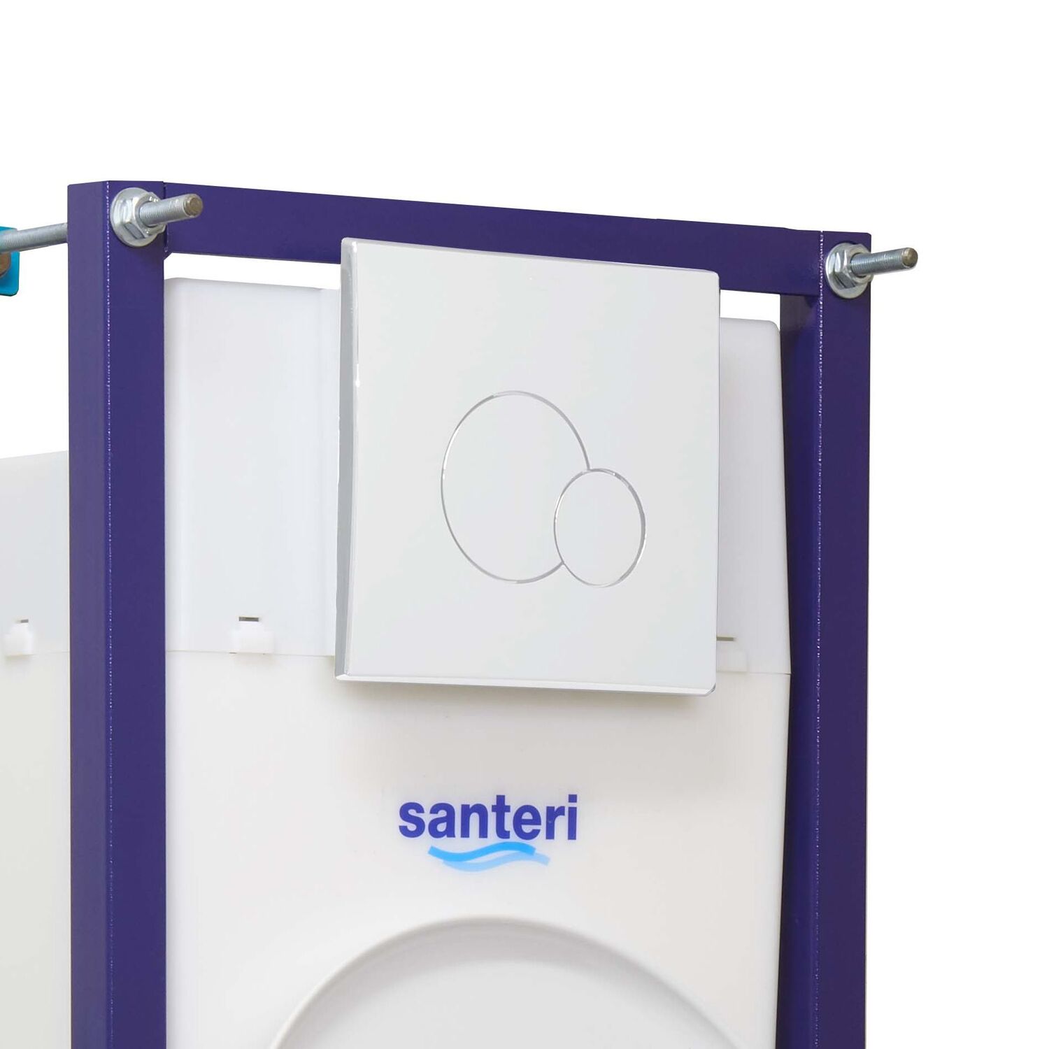 Подвесной унитаз Santeri Альфа комфорт ПЭК (инсталляция, сиденье SoftClose, белая кнопка) - фото