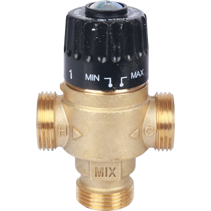 Термостатический смесительный клапан для систем отопления и ГВС STOUT 3/4" НР 30-65°С KV 2,3 SVM-0125-236520 - фото