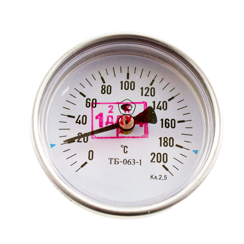Термометр биметаллический 200°C L=60 (50) - фото