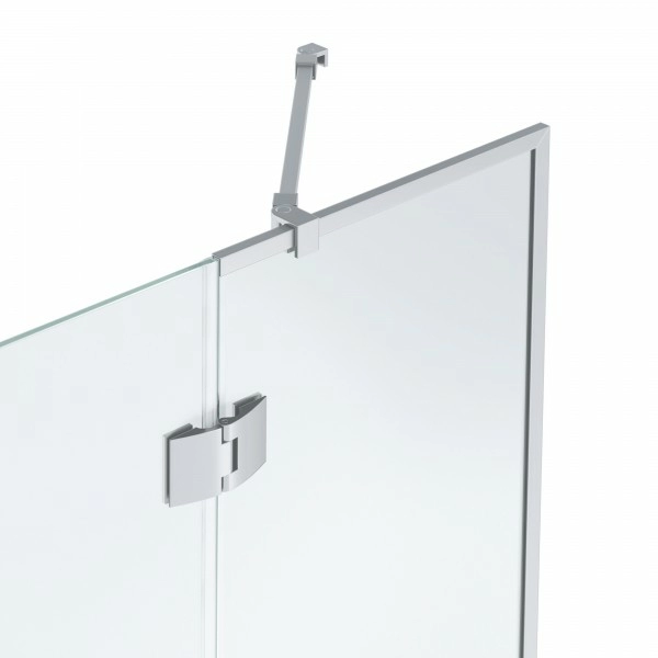  BENETTO Шторка стеклянная для ванны (складная) хром 1400х900 (450/450) - фото