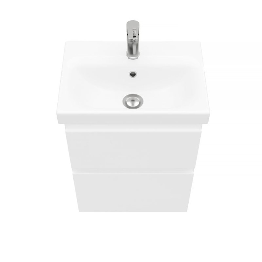 Тумба подвесная Laparet Optimum Slim 50 под умывальник Moduo Slim 50, белый глянец фото-3