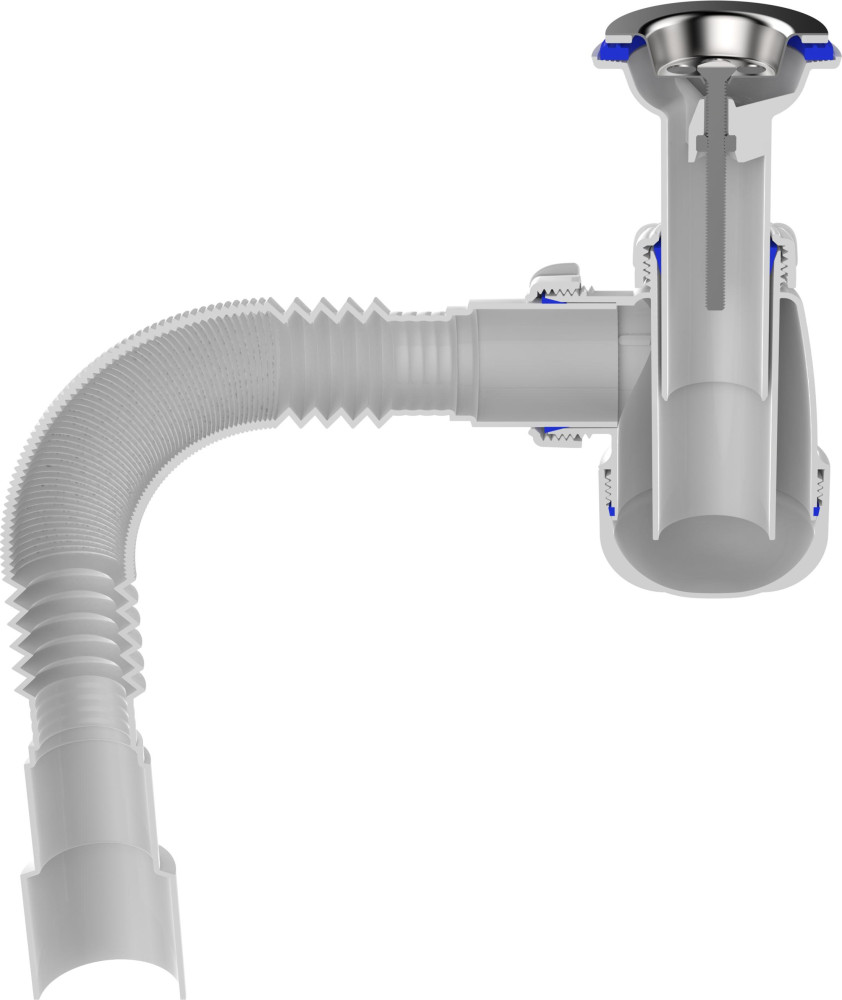 S2015 Сифон для умывальника 1¼х40 с удлинённой горловиной с гибкой трубой 40х40-50 фото-4