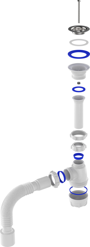 S0110 Сифон для умывальника 1½х40 с гофротрубой 40х50 фото-5