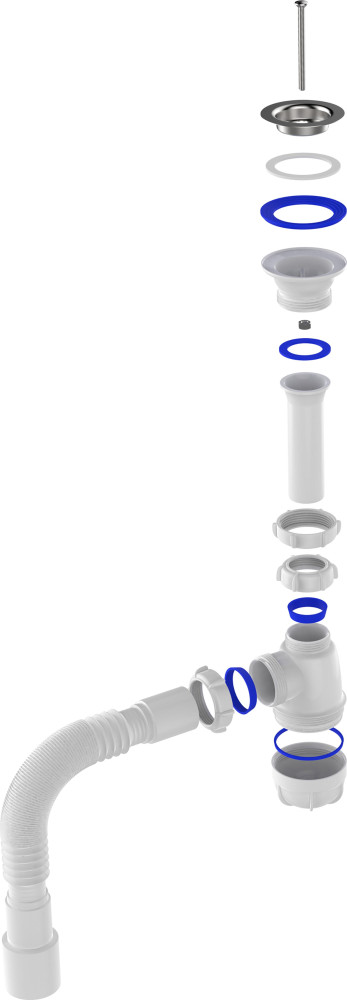 S0115 Сифон для умывальника 1½х40 с гофротрубой 40х40-50 фото-5