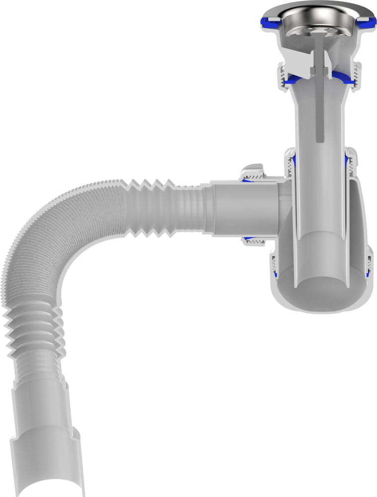 S0115 Сифон для умывальника 1½х40 с гофротрубой 40х40-50 фото-4