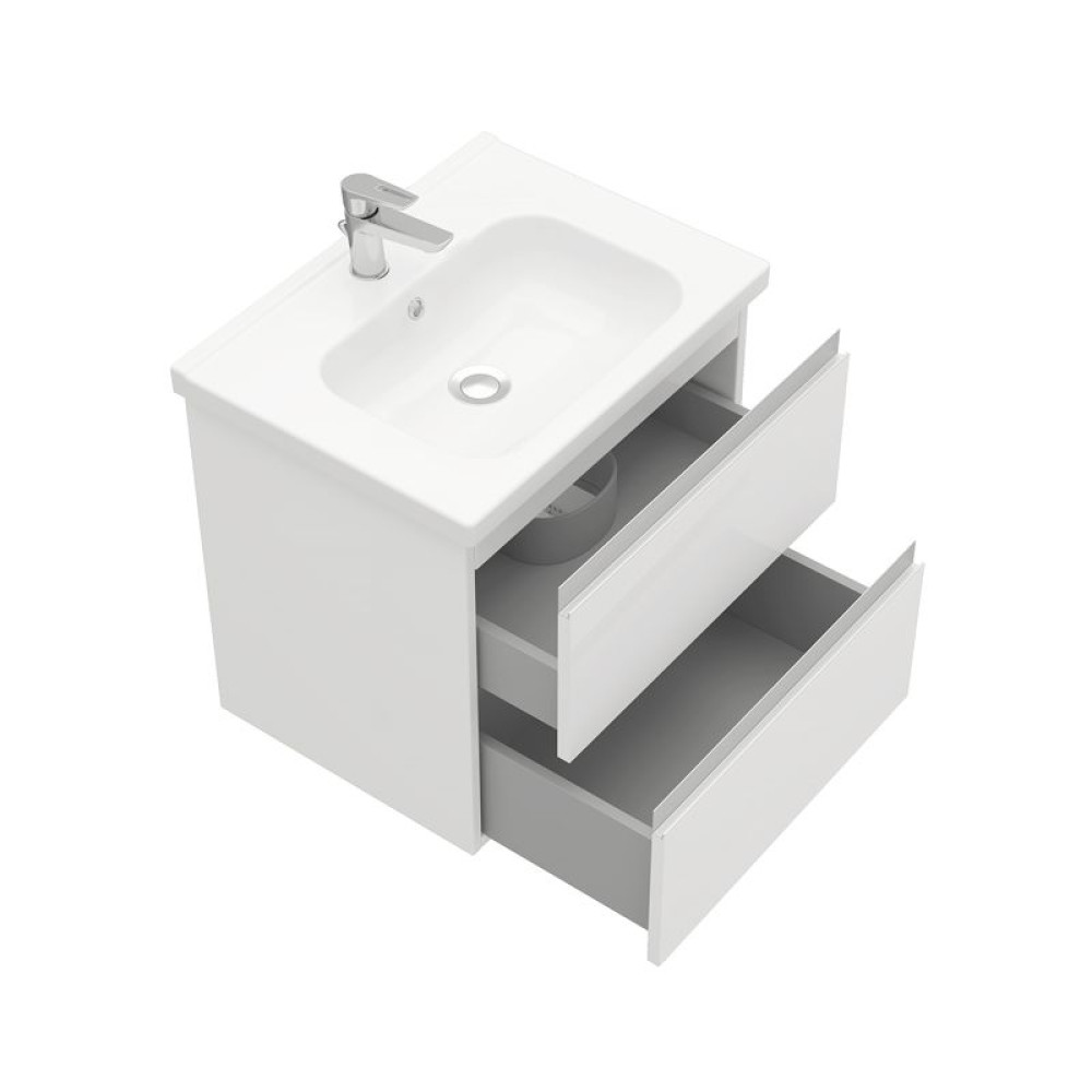 Тумба подвесная Laparet Electra 60 под умывальник Creavit Ideal 60, УЛЬТРА белый глянец фото-3 Тумба подвесная Laparet Electra 60 под умывальник Creavit Ideal 60, УЛЬТРА белый глянец фото-3