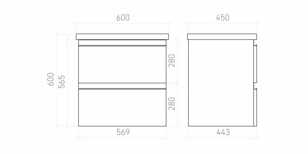 Тумба подвесная Laparet Electra 60 под умывальник Creavit Ideal 60, УЛЬТРА белый глянец фото-4 Тумба подвесная Laparet Electra 60 под умывальник Creavit Ideal 60, УЛЬТРА белый глянец фото-4