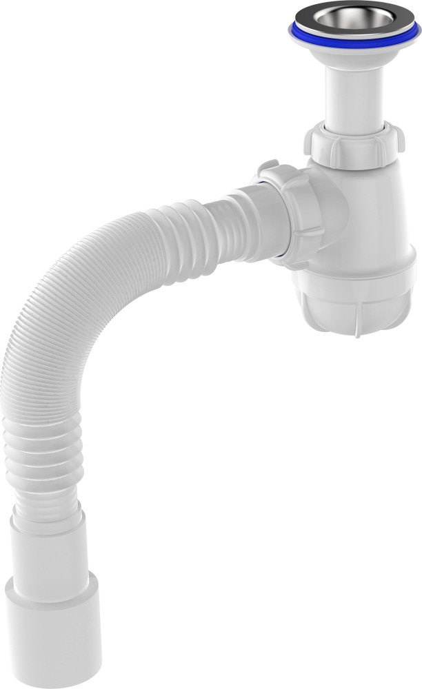 S2015 Сифон для умывальника 1¼х40 с удлинённой горловиной с гибкой трубой 40х40-50 - фото1