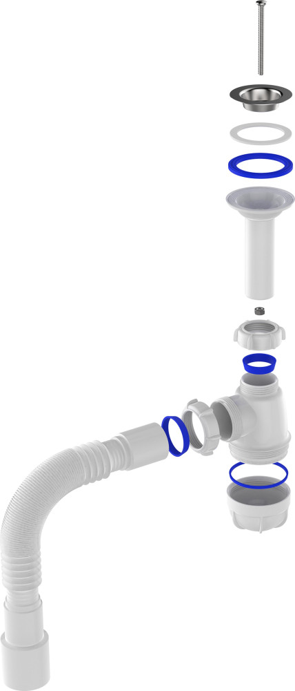 S2015 Сифон для умывальника 1¼х40 с удлинённой горловиной с гибкой трубой 40х40-50 фото-5