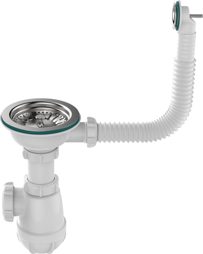 B0142 Сифон для мойки 3½х40 с круглым переливом - фото2