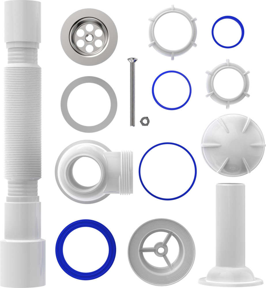 S2015 Сифон для умывальника 1¼х40 с удлинённой горловиной с гибкой трубой 40х40-50 фото-6