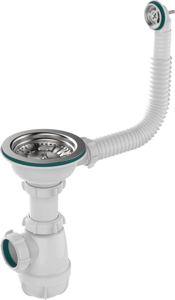 B0142 Сифон для мойки 3½х40 с круглым переливом - фото1