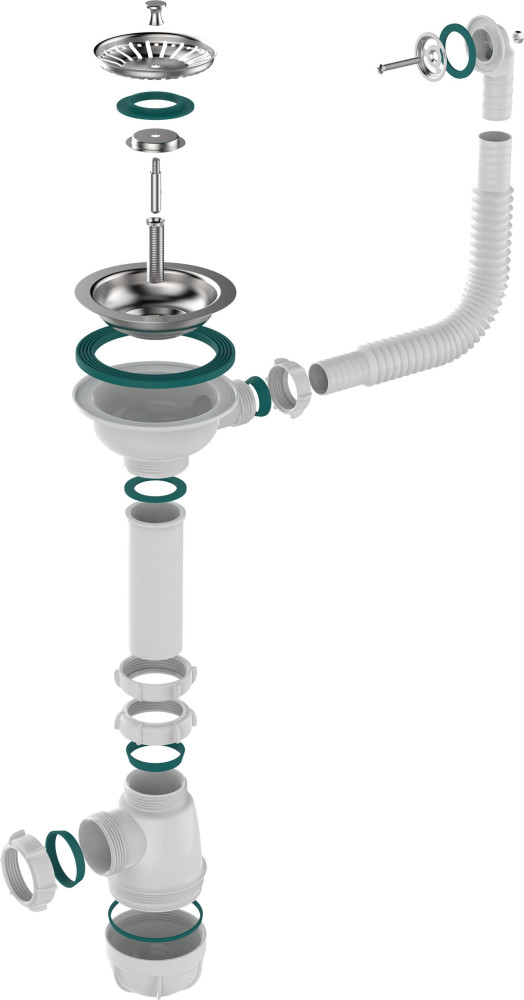 B0142 Сифон для мойки 3½х40 с круглым переливом фото-8 B0142 Сифон для мойки 3½х40 с круглым переливом фото-8