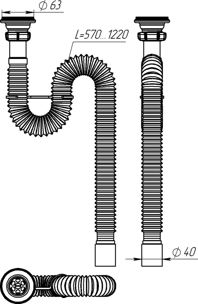 F211 Гофросифон удлиненный 1¼&quot;х40 фото-8
