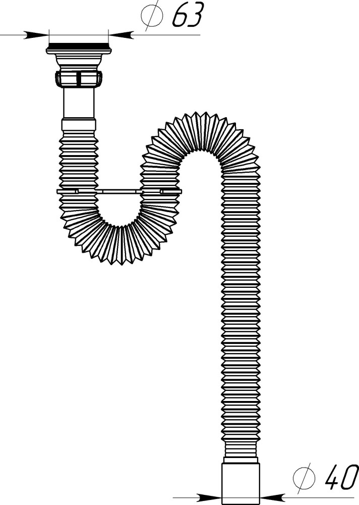 F211 Гофросифон удлиненный 1¼&quot;х40 фото-7