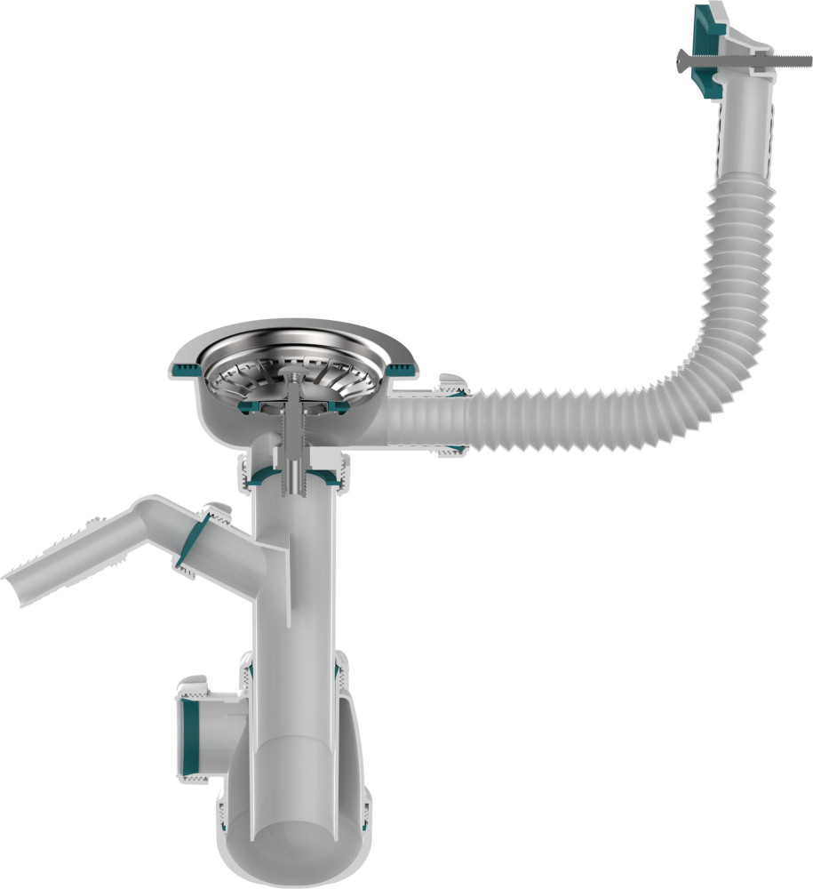 B0148 Сифон для мойки 3½х40 с прямоугольным переливом и гофротрубой 40х40-50 фото-4 B0148 Сифон для мойки 3½х40 с прямоугольным переливом и гофротрубой 40х40-50 фото-4