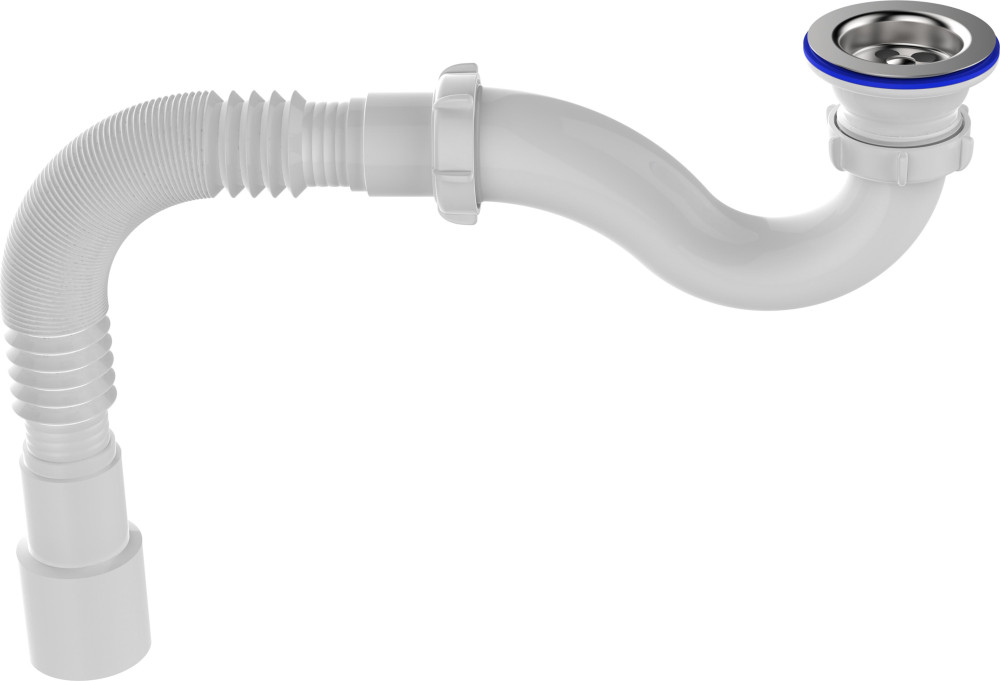 V145 Сифон для душевого поддона 1½х40 прямоточный с гофротрубой 40х40-50  - фото2