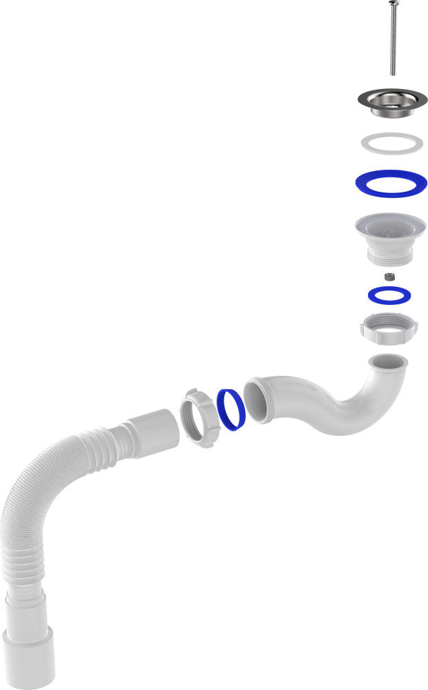 V145 Сифон для душевого поддона 1½х40 прямоточный с гофротрубой 40х40-50  фото-5