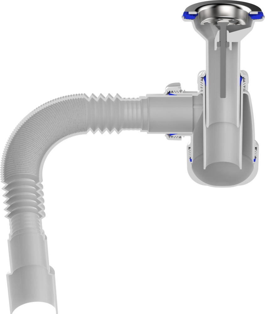 S0515 Сифон для кухни малый 1½х40 с удлинённой горловиной с гибкой трубой 40х40-50 фото-4