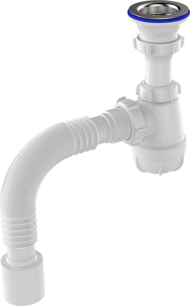 S0110 Сифон для умывальника 1½х40 с гофротрубой 40х50 - фото1