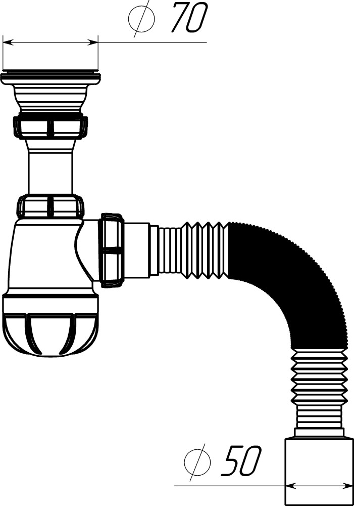 S0110 Сифон для умывальника 1½х40 с гофротрубой 40х50 фото-7 S0110 Сифон для умывальника 1½х40 с гофротрубой 40х50 фото-7