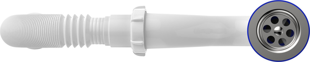 V145 Сифон для душевого поддона 1½х40 прямоточный с гофротрубой 40х40-50  фото-3