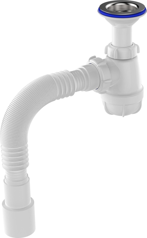 S0515 Сифон для кухни малый 1½х40 с удлинённой горловиной с гибкой трубой 40х40-50 - фото2