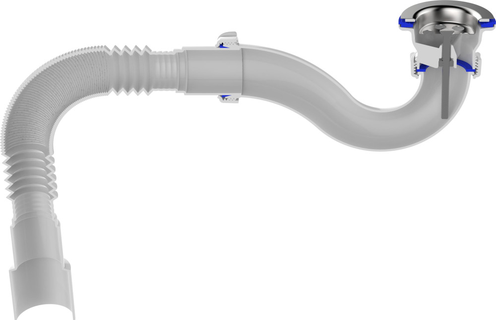 V145 Сифон для душевого поддона 1½х40 прямоточный с гофротрубой 40х40-50  фото-4