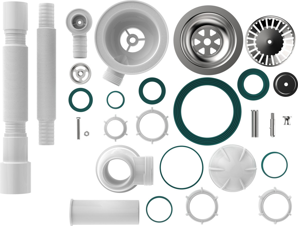 B0139 Сифон для мойки 3½х40 с круглым переливом с гофротрубой 40х40-50 фото-5