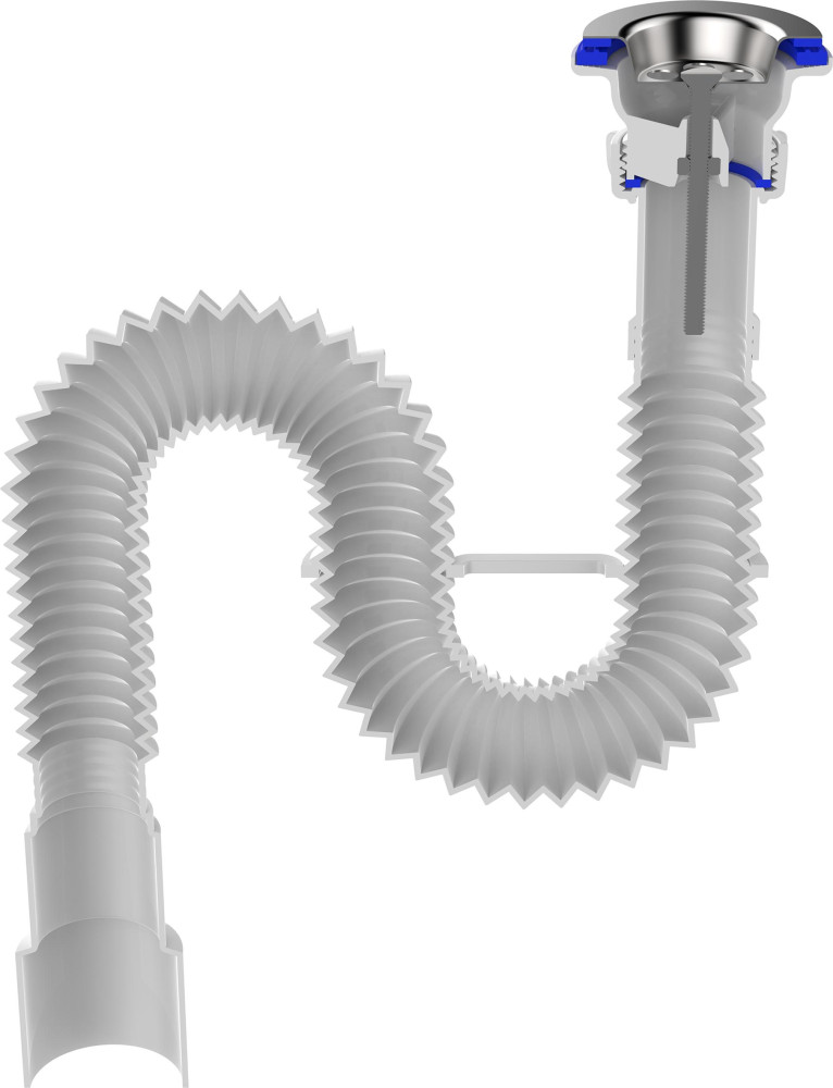 F203 Гофросифон 1¼х40-50 с металлической решеткой 380-750 мм. фото-6