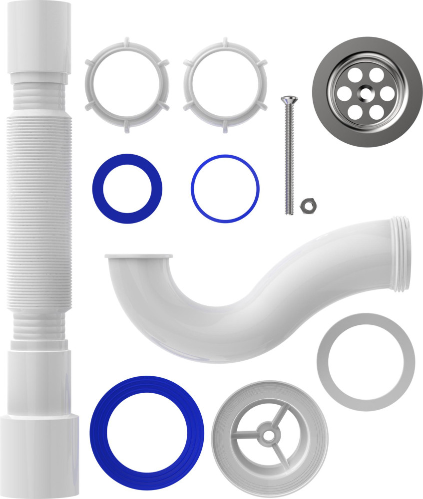 V145 Сифон для душевого поддона 1½х40 прямоточный с гофротрубой 40х40-50  фото-6
