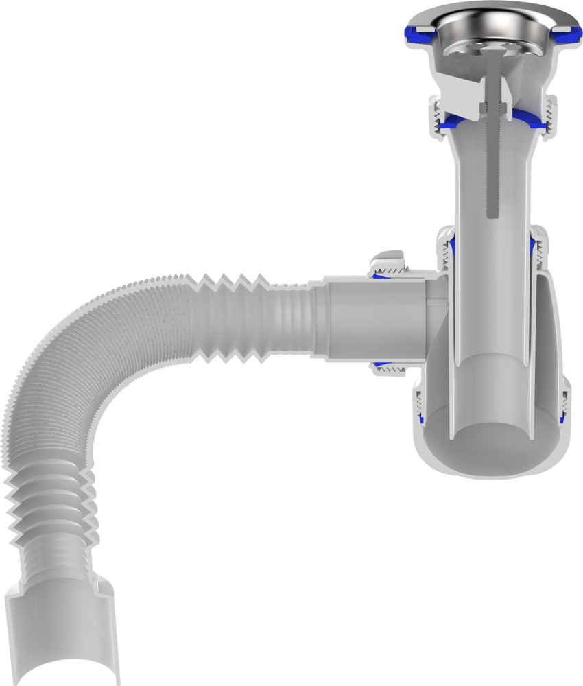 S0110 Сифон для умывальника 1½х40 с гофротрубой 40х50 фото-4 S0110 Сифон для умывальника 1½х40 с гофротрубой 40х50 фото-4