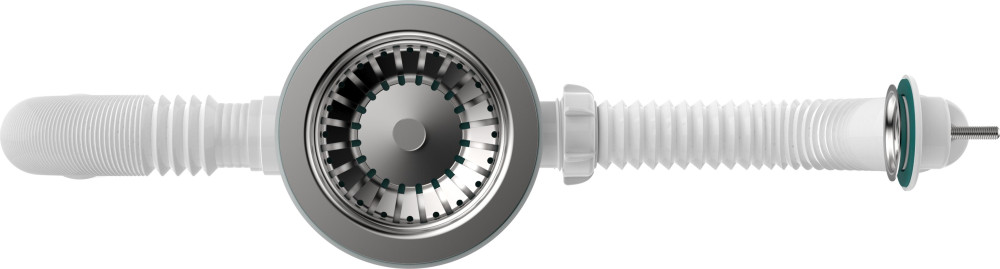 B0139 Сифон для мойки 3½х40 с круглым переливом с гофротрубой 40х40-50 фото-3