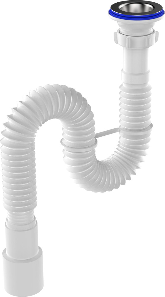 F203 Гофросифон 1¼х40-50 с металлической решеткой 380-750 мм. - фото2