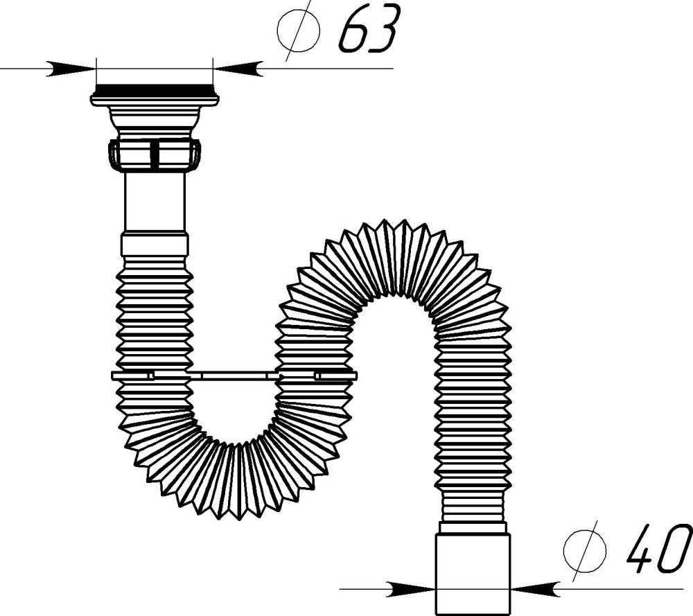 F201 Гофросифон 1¼&quot;х40 фото-7