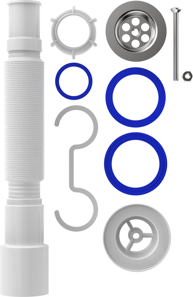 F203 Гофросифон 1¼х40-50 с металлической решеткой 380-750 мм. фото-9