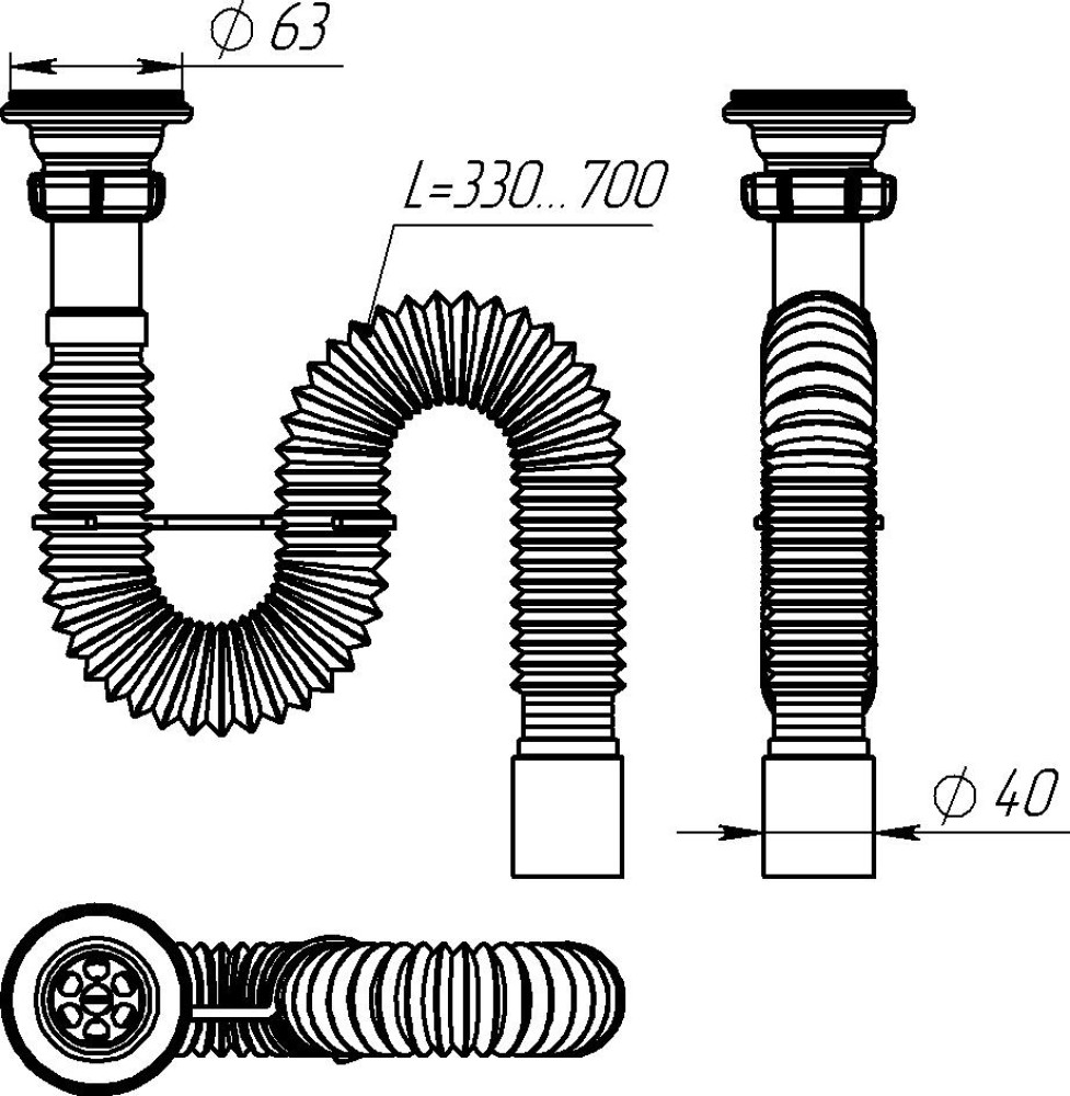 F201 Гофросифон 1¼&quot;х40 фото-8