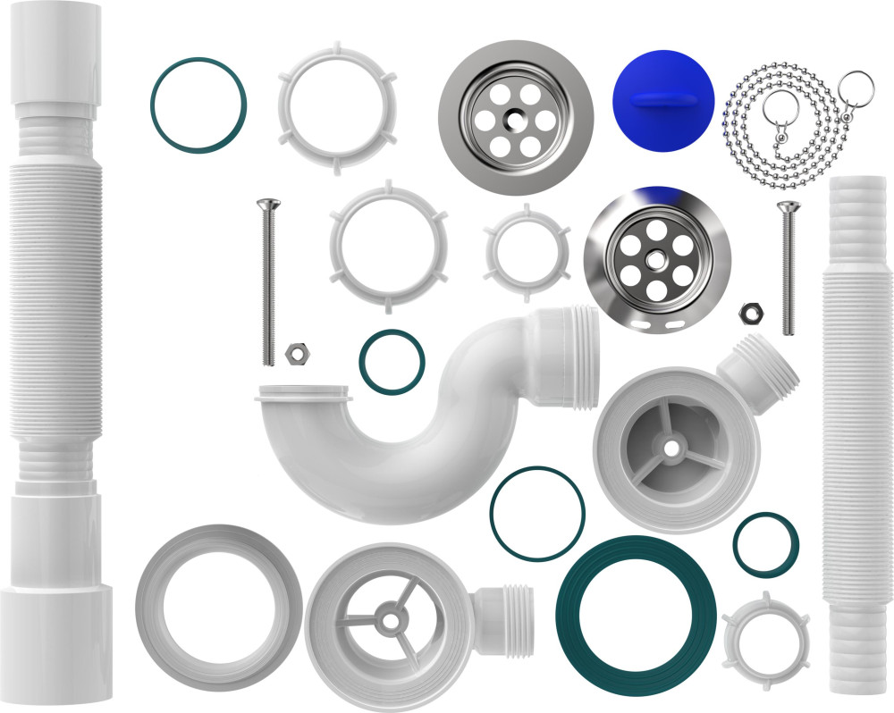 V155 Сифон для ванны 1½х40 с выпуском, переливом и гофротрубой 40х40-50 фото-6