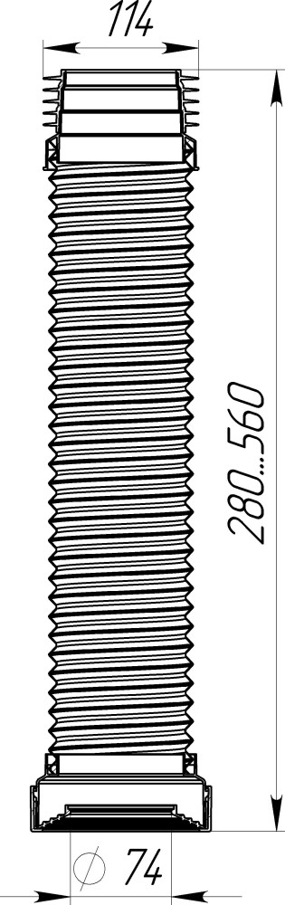 T928 Удлинитель гибкий для унитаза (гофра) армированный 280-560 мм. фото-9