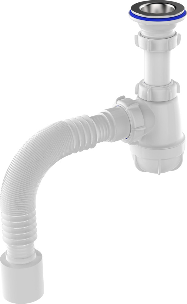S1010 Сифон для умывальника 1¼х40 с гофротрубой 40х50 - фото1