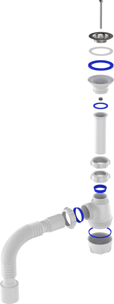 S1010 Сифон для умывальника 1¼х40 с гофротрубой 40х50 фото-5