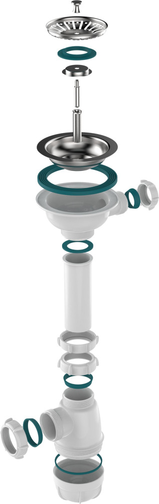 B0144 Сифон для мойки 3½&quot;х40 с гофротрубой 40х40-50 фото-4