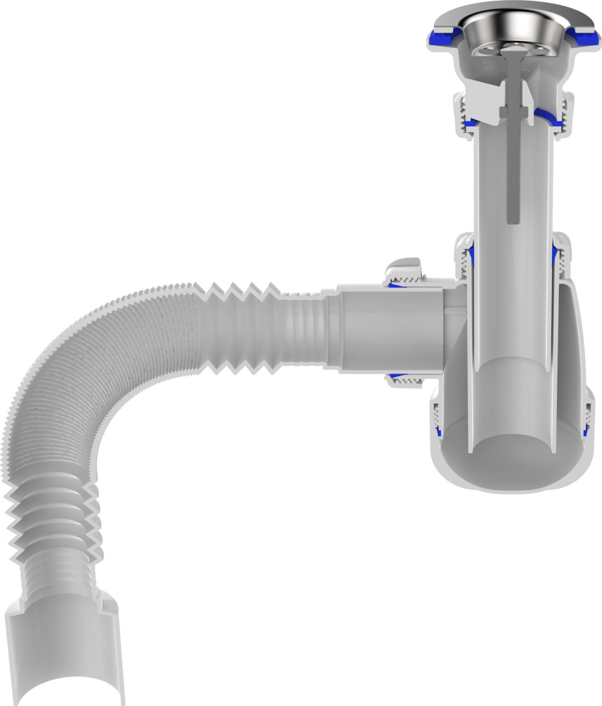 S1010 Сифон для умывальника 1¼х40 с гофротрубой 40х50 фото-4