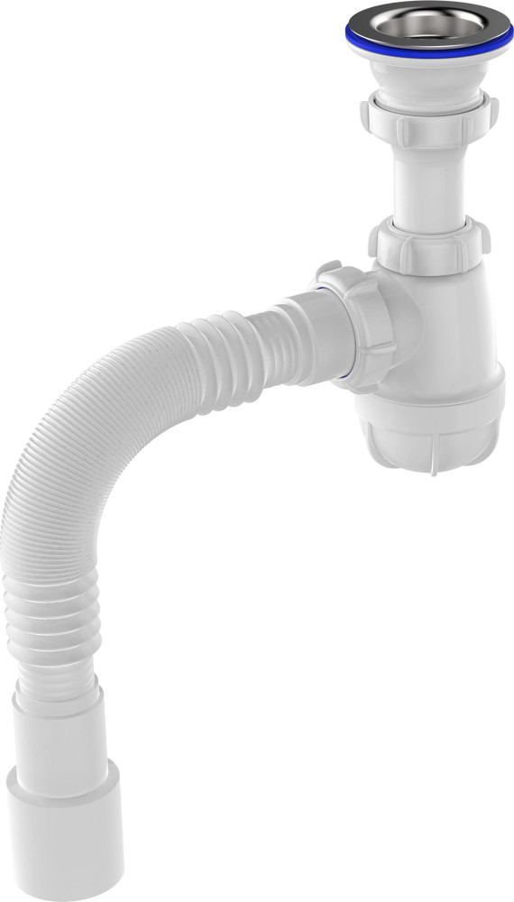 S0115 Сифон для умывальника 1½х40 с гофротрубой 40х40-50 - фото1