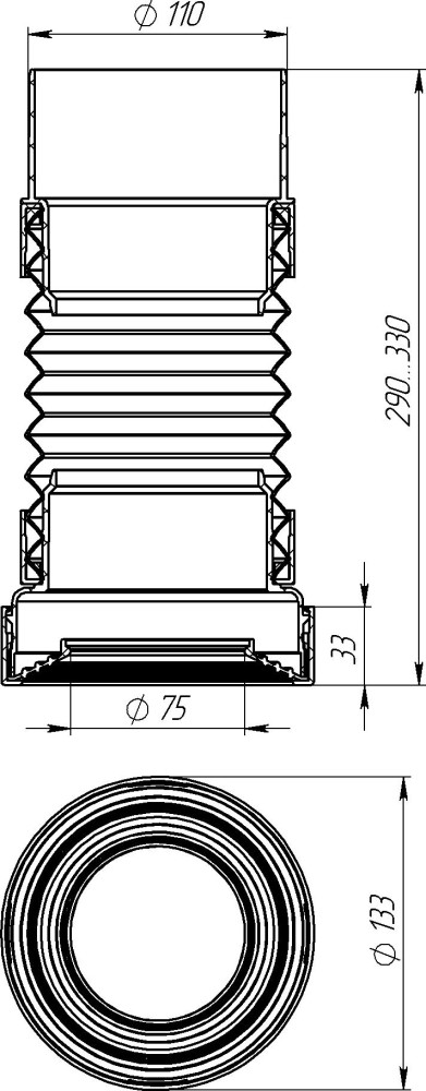 T712 Удлинитель гибкий для унитаза с выпуском 110мм 290-330 мм фото-10 T712 Удлинитель гибкий для унитаза с выпуском 110мм 290-330 мм фото-10
