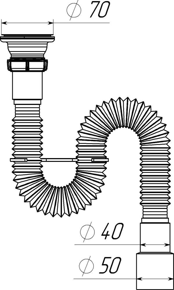 F113 Гофросифон удлиненный 1½х40-50 фото-7