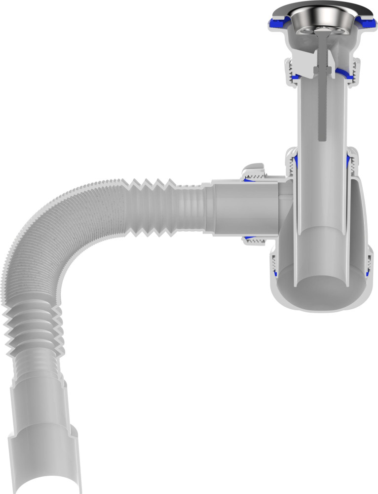 S1015 Сифон для умывальника 1¼х40 с гофротрубой 40х40-50 фото-4