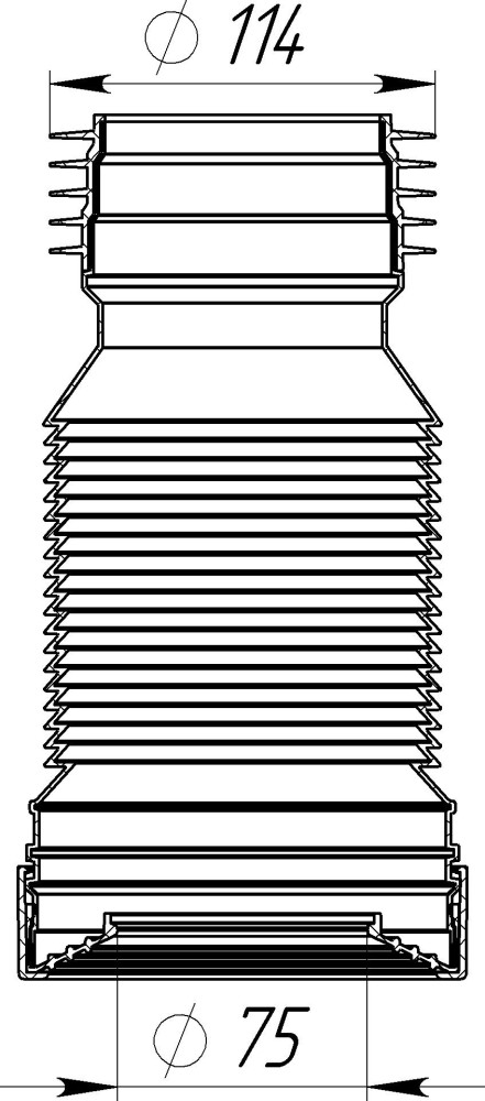 Т828 Удлинитель для унитаза (гофра) с гребенкой 250-500 мм фото-4