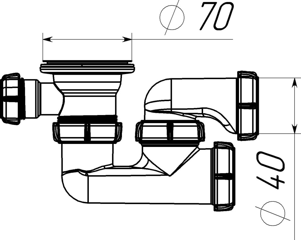 V215 Сифон для душевого поддона 1½&quot;х40 регулируемый - фото2
